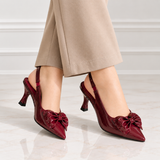 Crimson Bow Slingback