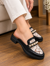 Daisy Embellished Chain Mules