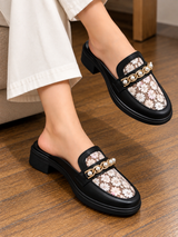 Daisy Embellished Chain Mules