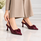Crimson Bow Slingback